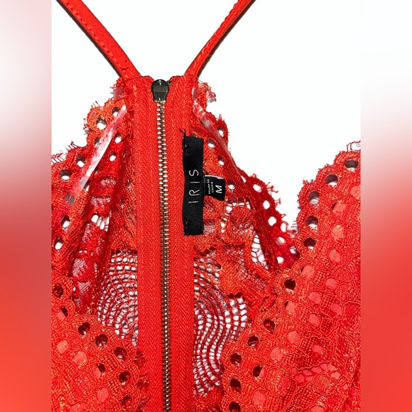 NWT Iris Vibrant Red Lace Dress - Picture 2 of 8